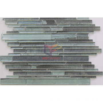 Grey Wall Paper Like Dotted Glass Strip Mosaic (CFS608)